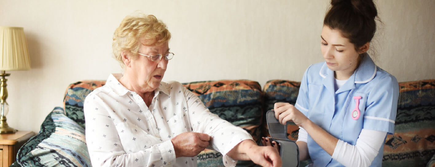 Carer with an elderly lady