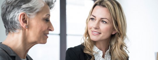 Business lady listening