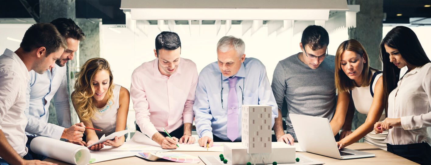 People around a desk