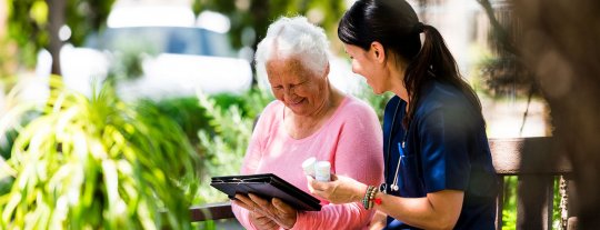 Nurse with elderly lady