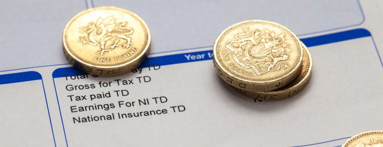Coins to represent holiday pay
