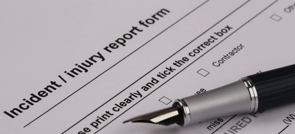 Incident injury report form